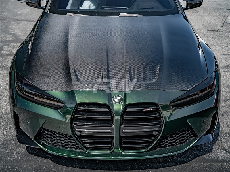 Alternative view of RW Carbon BMW G8X M3/M4 OEM Style Carbon Fiber Hood