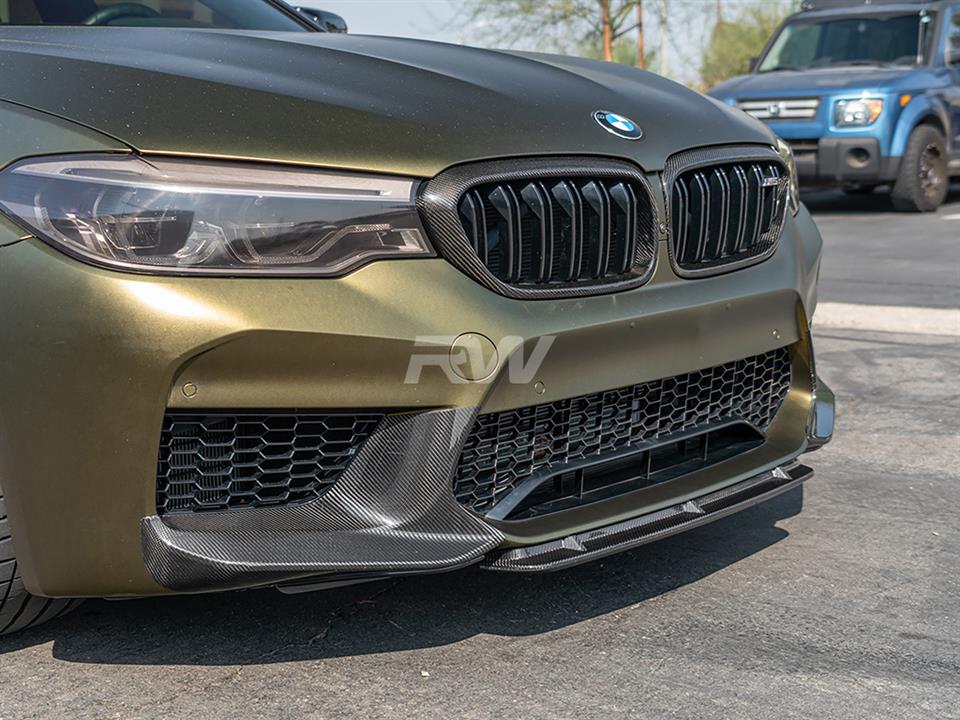 RW Carbon BMW F90 M5 Carbon Fiber Center Lip Spoiler