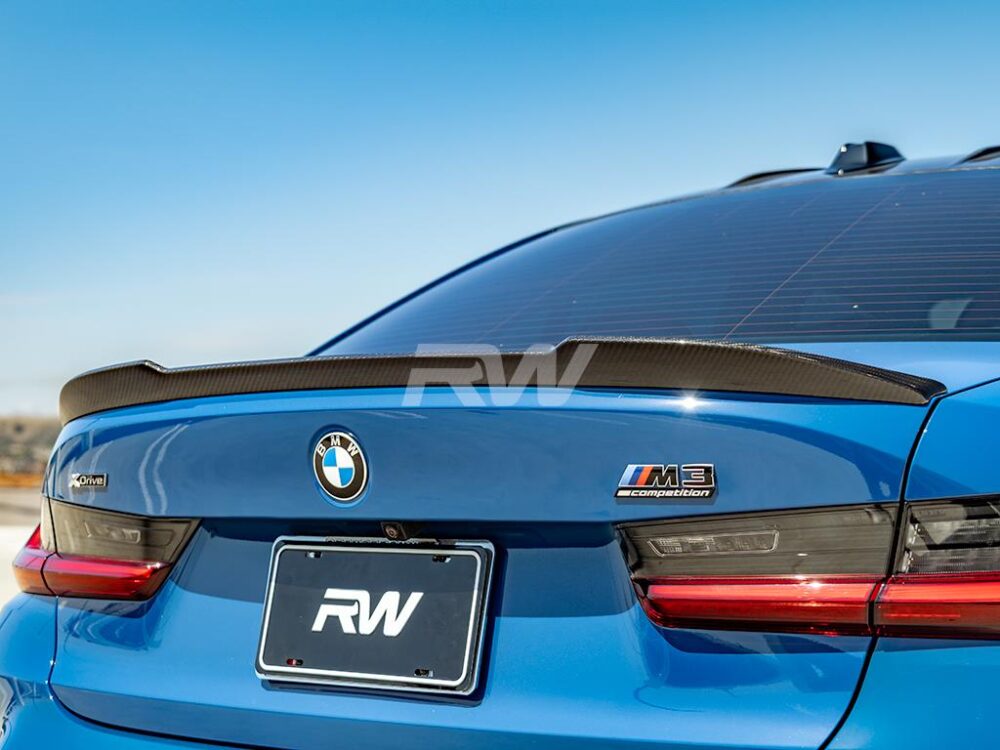 RW Carbon BMW G20 G80 CS Style Carbon Fiber Trunk Spoiler - Image 4