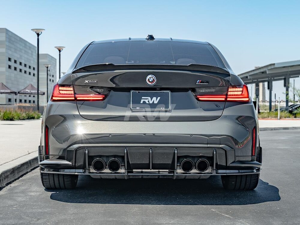 RW Carbon BMW G20 G80 CS Style Carbon Fiber Trunk Spoiler - Image 5