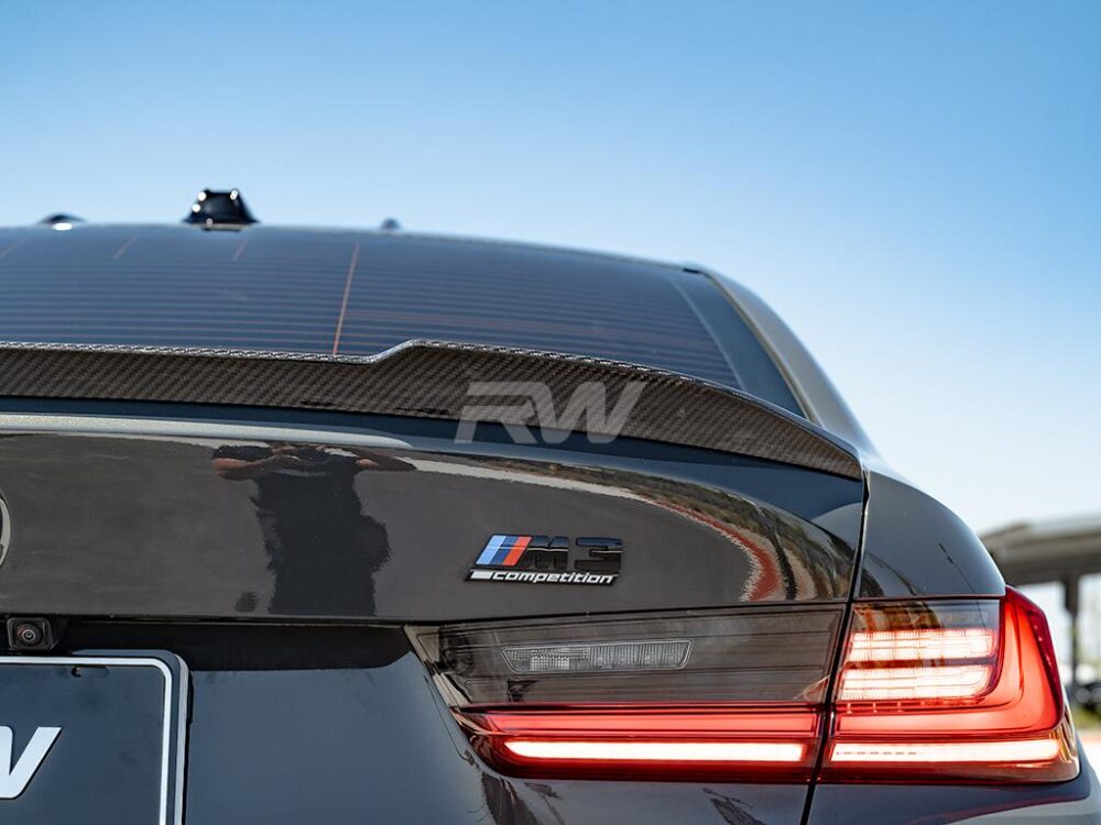 RW Carbon BMW G20 G80 CS Style Carbon Fiber Trunk Spoiler - Image 6