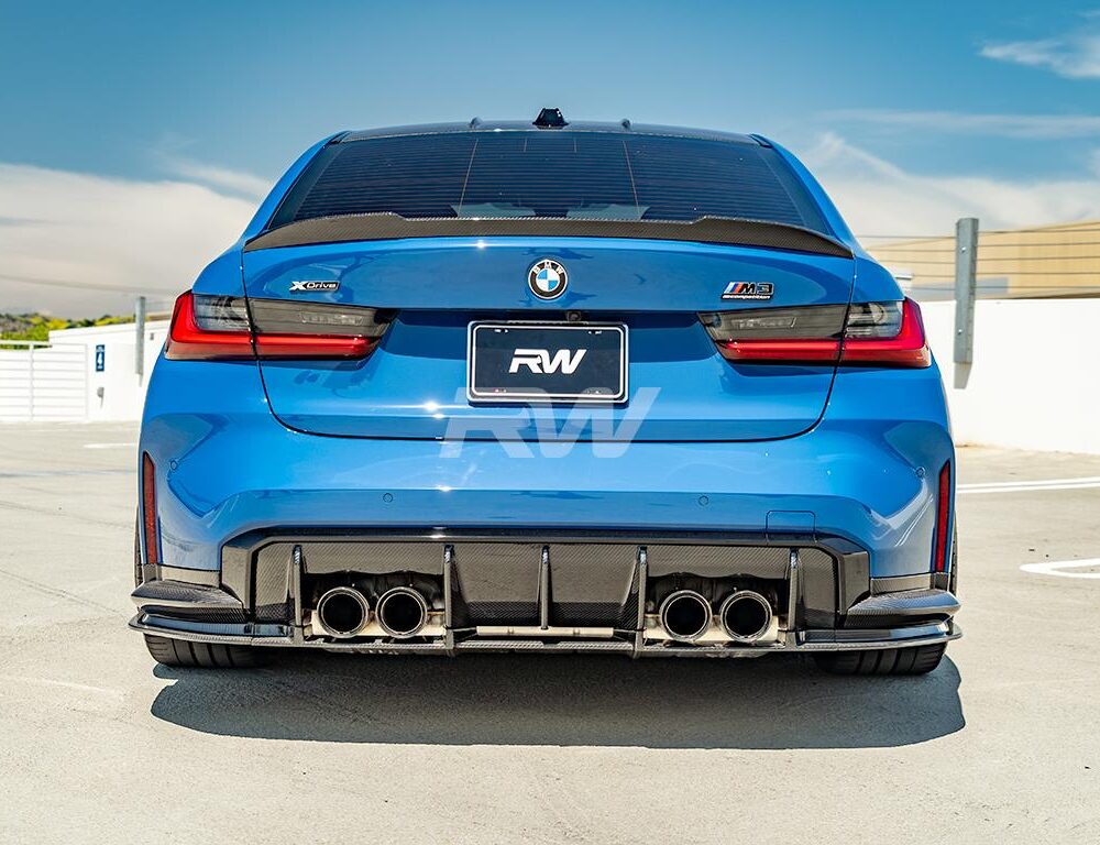 Alternative view of RW Carbon BMW G20 G80 CS Style Carbon Fiber Trunk Spoiler