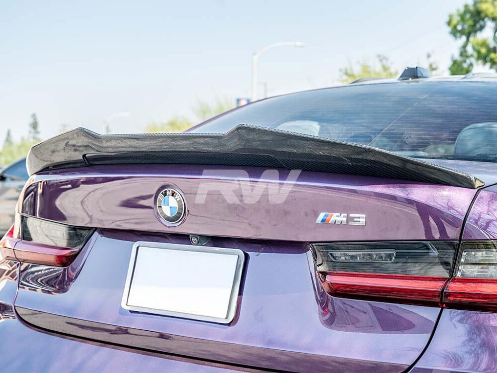 RW Carbon BMW G20/G80 GTX Carbon Fiber Trunk Spoiler - Image 3