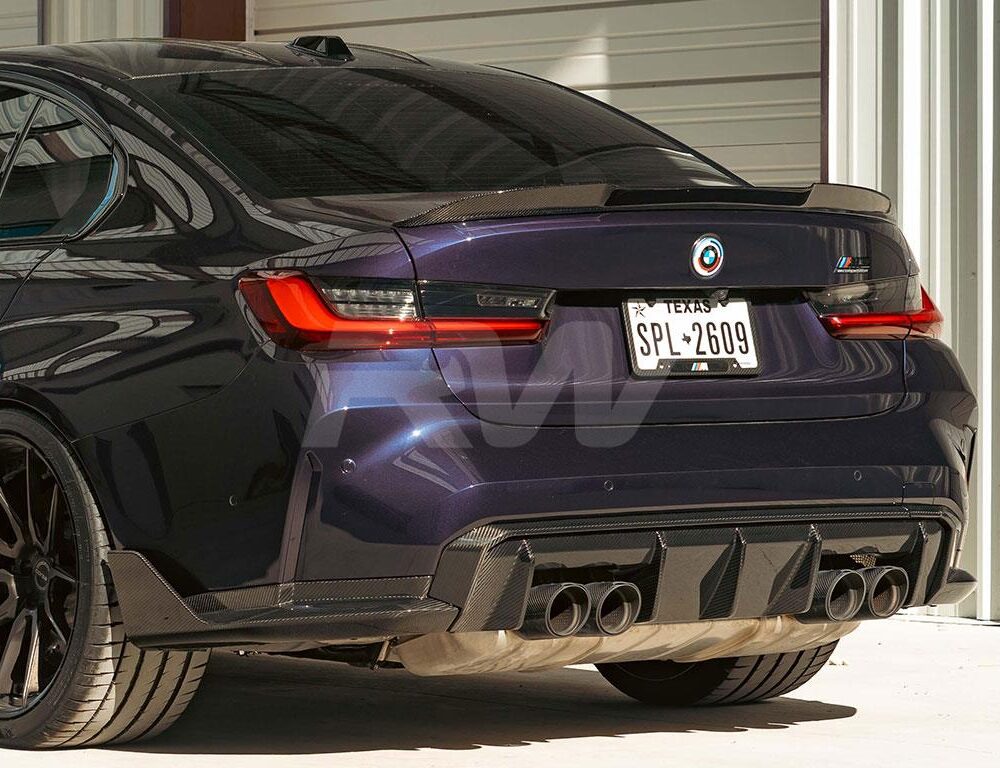 Alternative view of RW Carbon BMW G20/G80 RWS Carbon Fiber Trunk Spoiler