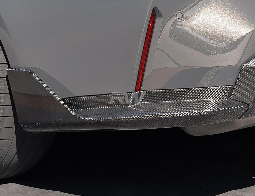 Alternative view of RW Carbon BMW G80 M3 CF Performance Style Diffuser Sides
