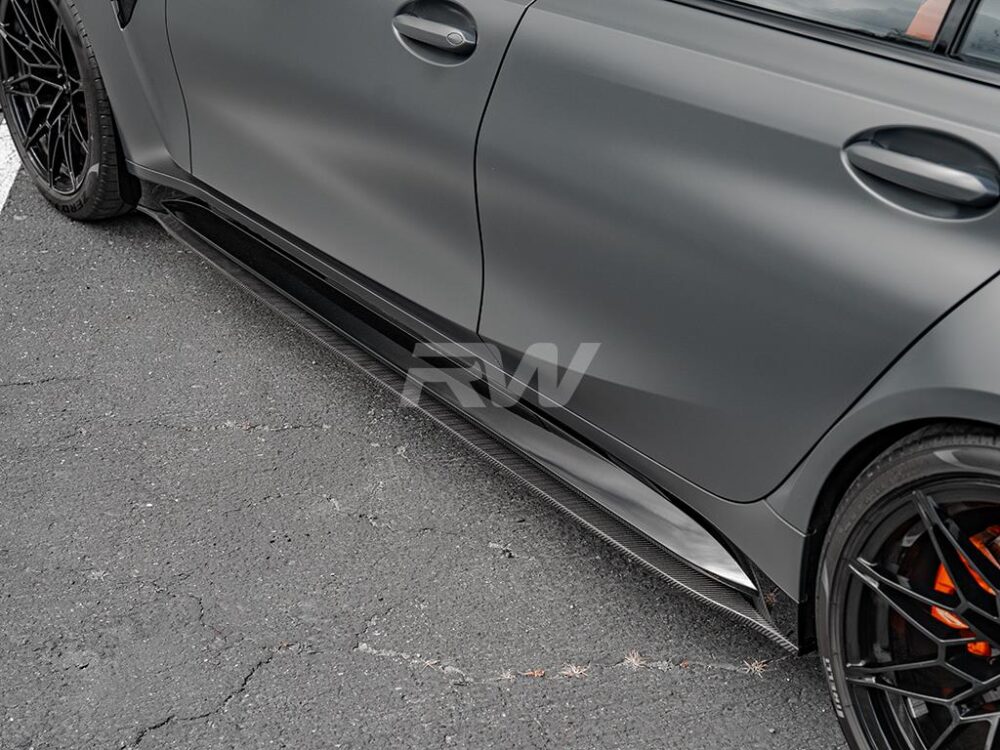 RW Carbon BMW G80 M3 RWS Carbon Fiber Side Skirt Extensions - Image 4