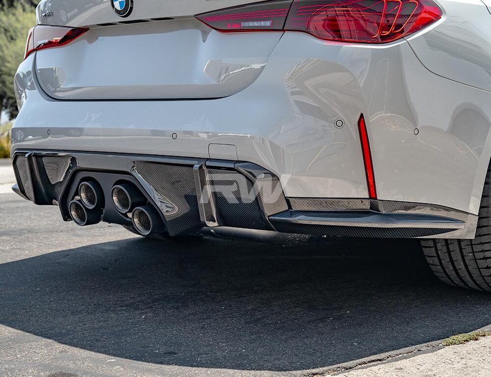 Alternative view of RW Carbon BMW G8X M3/M4 Carbon Fiber Perf. Style Diffuser