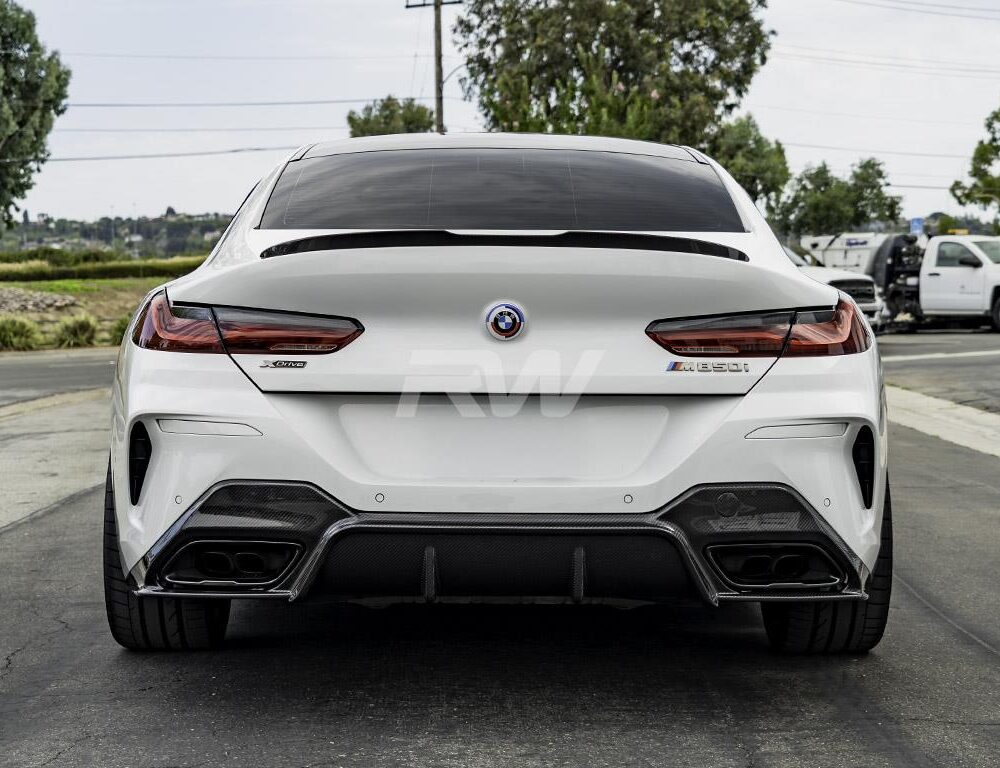 Alternative view of RW Carbon BMW G16 F93 Gran Coupe Carbon Fiber Trunk Spoiler