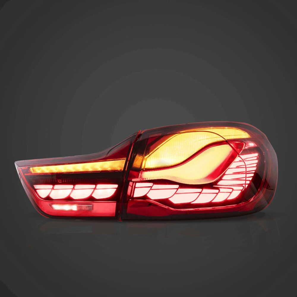 Vland 2014-2020 BMW 4-Series/M4 OLED Tail Lights W/ Dynamic Welcome Lighting - Red Clear - Image 2