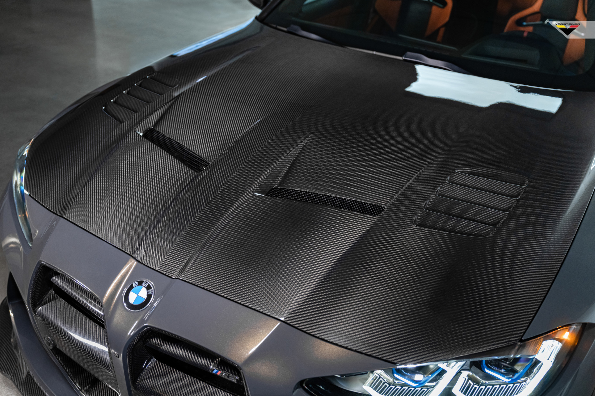 Vorsteiner 2021-2024 BMW G80 M3 GTS-V Carbon Fiber Aero Bonnet - Image 4