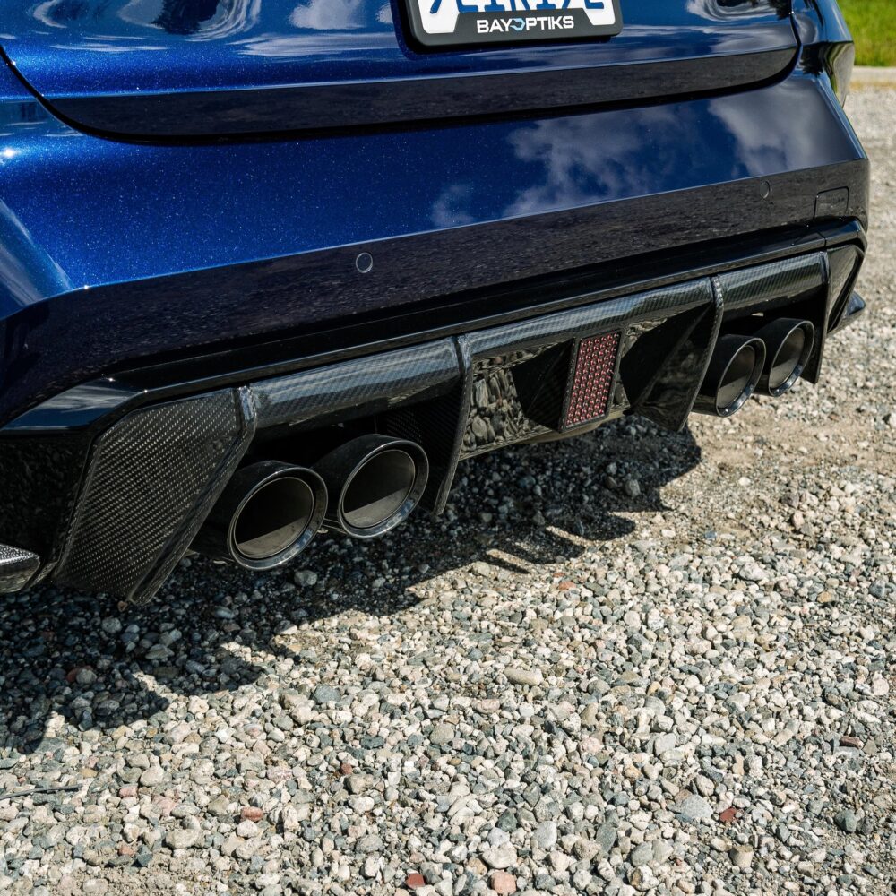 Bayoptiks 2021-2025 BMW G80 M3 / G82 M4 Carbon Fiber LED Rear Center Diffuser - Image 3