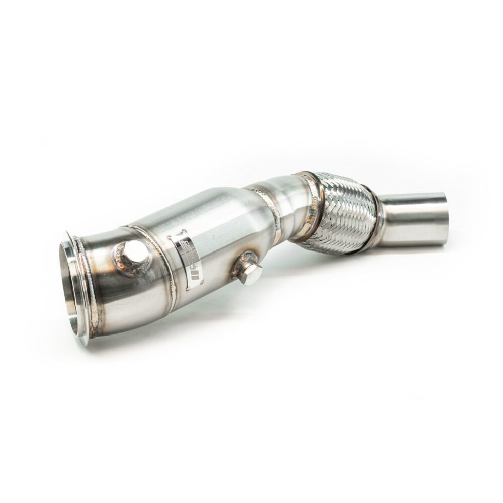 Alternative view of CTS Turbo 4″ Race Downpipe for BMW N20 4-cylinder (2012-2017) F20-F21-F22-F30-F32-F36