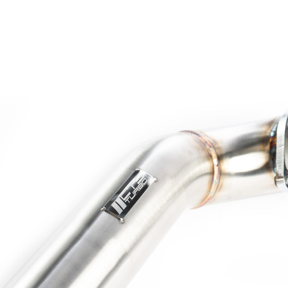 Alternative view of CTS Turbo Crossover Exhaust Pipe for G80/G82 BMW M3/M3C/M4/M4C S58 engine