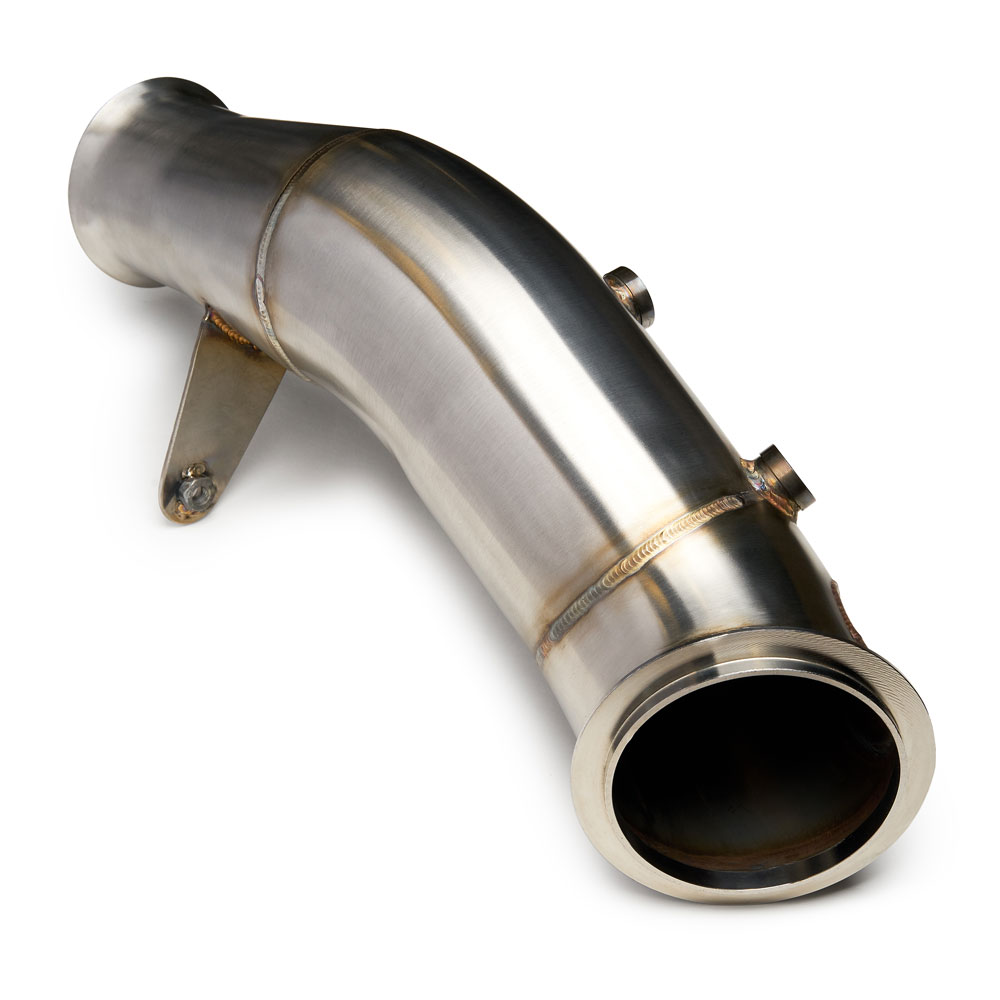 Alternative view of CTS Turbo Race 4″ Downpipe BMW N55 (Electric Wastegate)