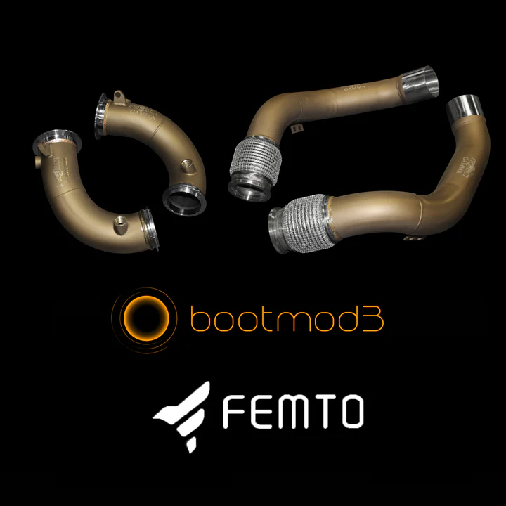 Alternative view of Project Gamma BMW M5 | M8 Primary + Secondary Downpipes and Bootmod 3 | FEMTO Package