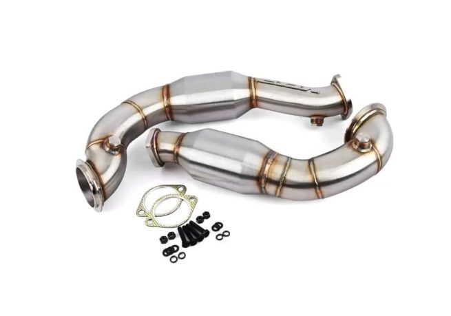Alternative view of VRSF 3″ Cast Stainless Steel Downpipe Upgrade N54 V2 2007 – 2010 BMW 335i / 2008 – 2012 BMW 135i