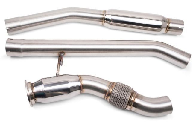 Alternative view of VRSF Down Pipe & Mid Pipe Combo Upgrade for 2008 – 2013 BMW X5D & X6D E70/E71 M57
