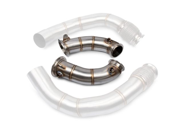 Alternative view of VRSF Racing Downpipes S63R 2018 – 2023 BMW M5 & M8 F90 F91 F92 F93 – 10152050, 10152055 & 10152060