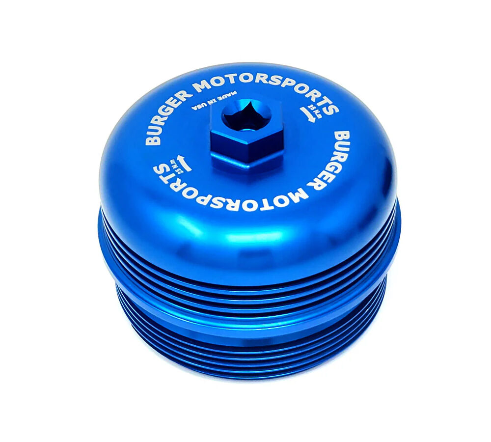 Alternative view of BMS Magnetic Billet BMW Oil Filter Cap for N54/N55/S55/N52/N20/N26 Engines