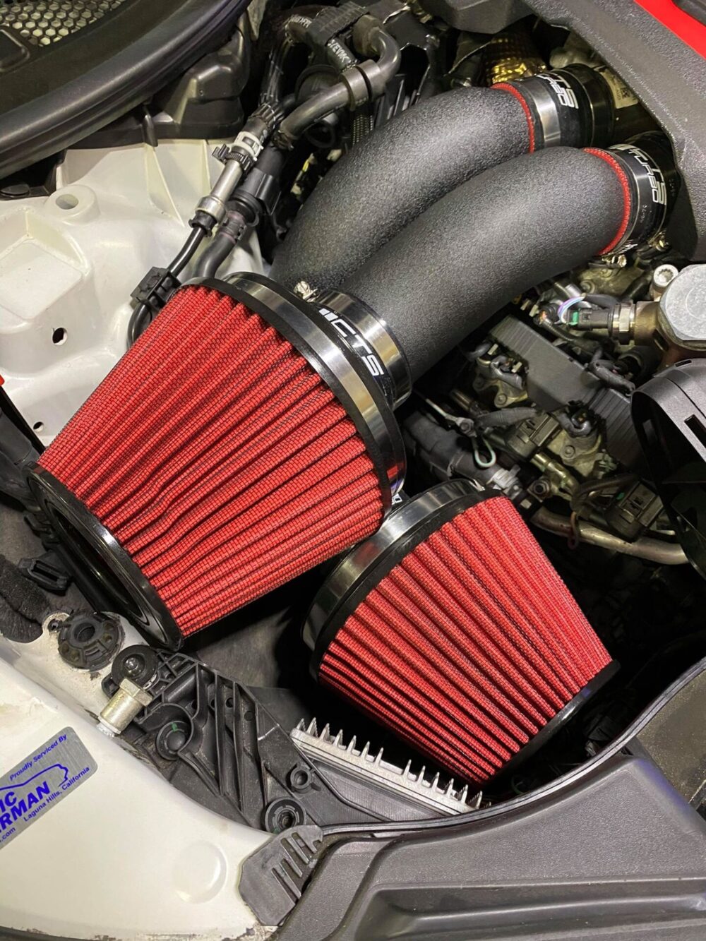 CTS TURBO C7 S6/S7/RS7 Dual 3″ intake Kit with 6″ Velocity Stack - Image 4