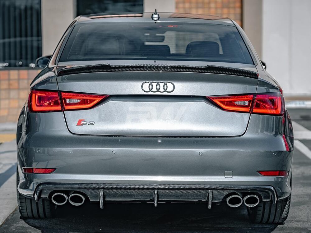 RW Carbon Audi 8V A3/S3/RS3 Carbon Fiber Trunk Spoiler - Image 3