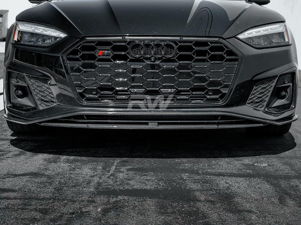 RW Carbon Audi A5 S-Line S5 Carbon Fiber Front Lip Spoiler - Image 2