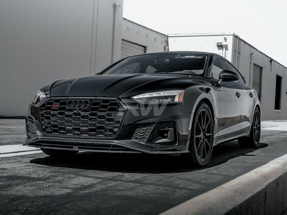 RW Carbon Audi A5 S-Line S5 Carbon Fiber Front Lip Spoiler - Image 3