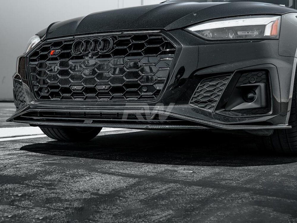 RW Carbon Audi A5 S-Line S5 Carbon Fiber Front Lip Spoiler - Image 6