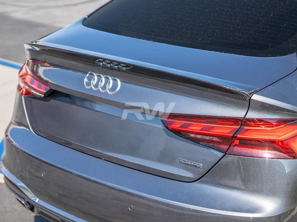 RW Carbon Audi A5 S5 RS5 4dr Sportback CF Trunk Spoiler - Image 4