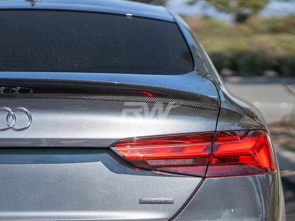 RW Carbon Audi A5 S5 RS5 4dr Sportback CF Trunk Spoiler - Image 7