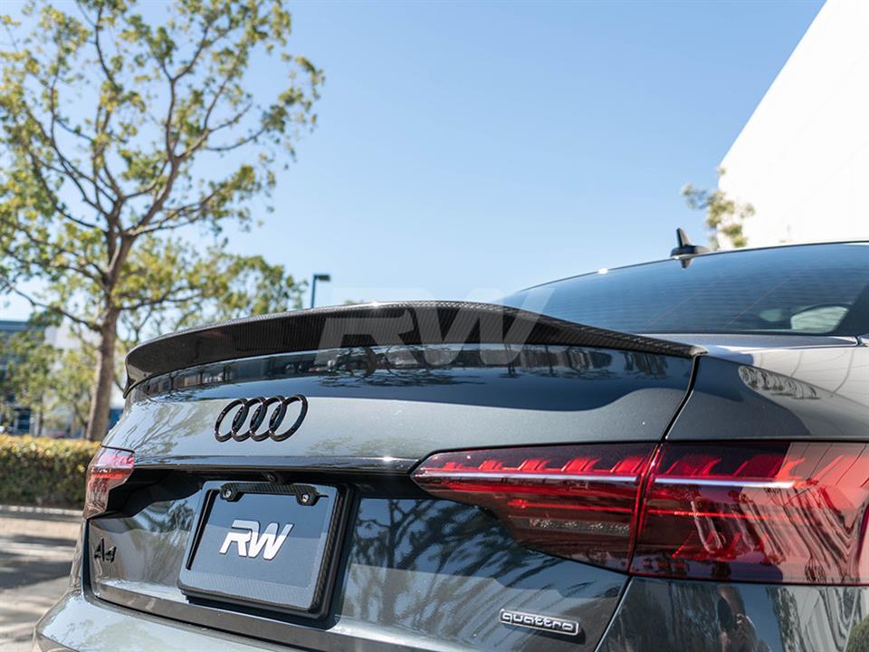 RW Carbon Audi B9 A4 S4 Carbon Fiber Trunk Spoiler
