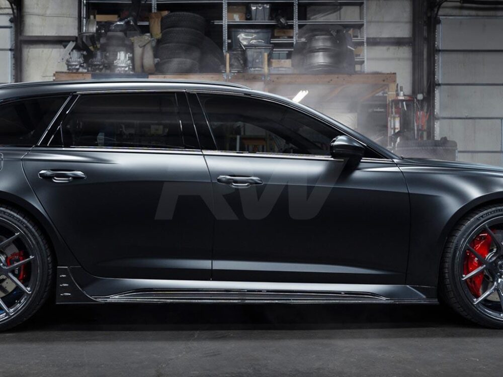 RW Carbon Audi RS6 RS7 C8 Carbon Fiber Side Skirt Extensions - Image 6