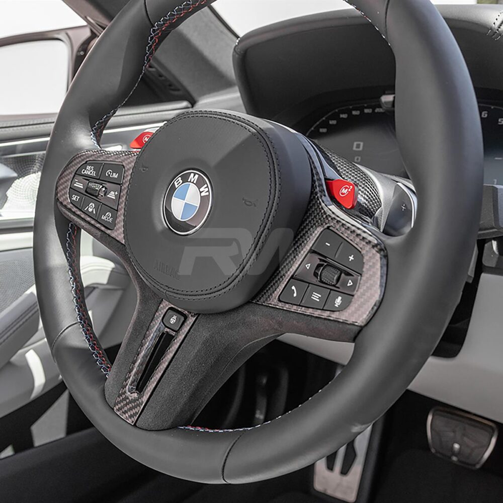 RW Carbon BMW 8 Series M8 Carbon Fiber Alcantara Steering Wheel Trim