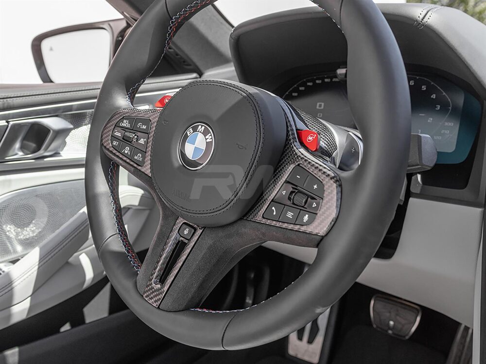 RW Carbon BMW 8 Series M8 Carbon Fiber Alcantara Steering Wheel Trim