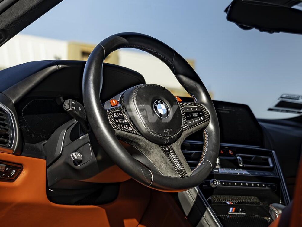 RW Carbon BMW 8 Series M8 Carbon Fiber Alcantara Steering Wheel Trim - Image 6