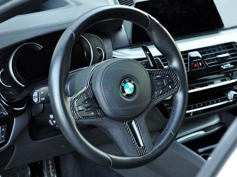 RW Carbon BMW Carbon Fiber Alcantara Steering Wheel Trim Pre LCI