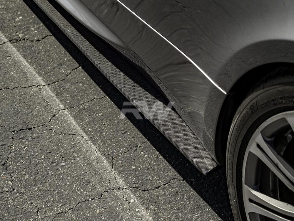 RW Carbon BMW E92 E93 M3 Carbon Fiber Side Skirt Extensions - Image 2