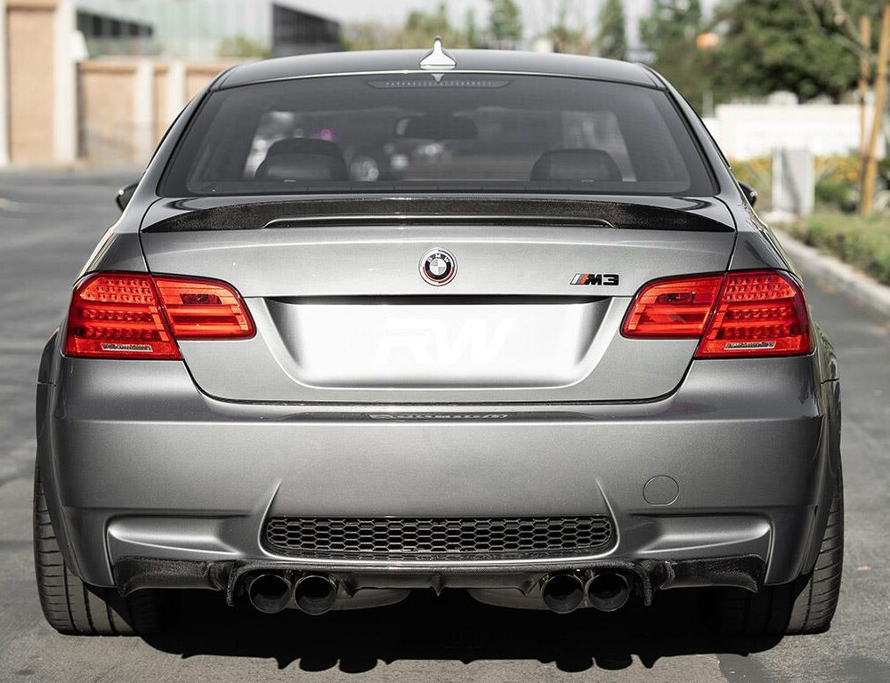 Alternative view of RW Carbon BMW E92 M3 1x1 Carbon Fiber Perf Style Trunk Spoiler