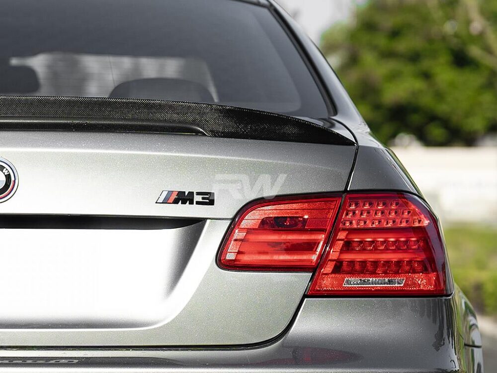RW Carbon BMW E92 M3 1x1 Carbon Fiber Perf Style Trunk Spoiler - Image 3