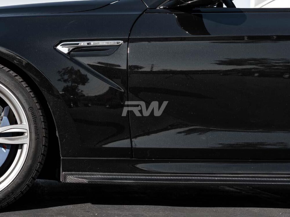 RW Carbon BMW F06 F12 F13 Carbon Fiber Side Skirt Extensions - Image 3