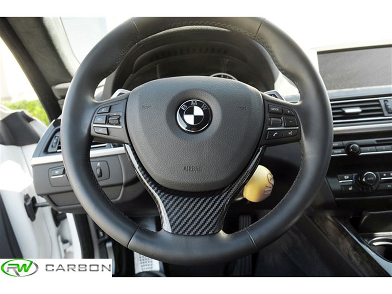 Alternative view of RW Carbon BMW F10 F12 Carbon Fiber Steering Wheel Trim