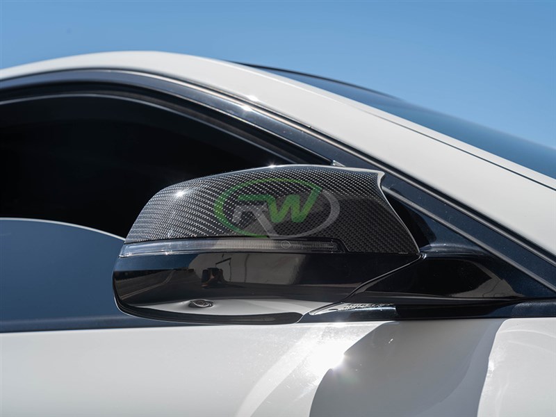 Alternative view of RW Carbon BMW F10 F13 F01 M Styled CF Mirror Cap Replacements