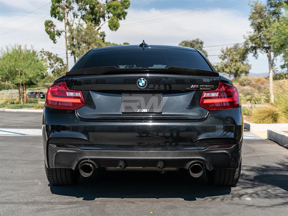 Alternative view of RW Carbon BMW F22 F23 3D Style Carbon Fiber Diffuser
