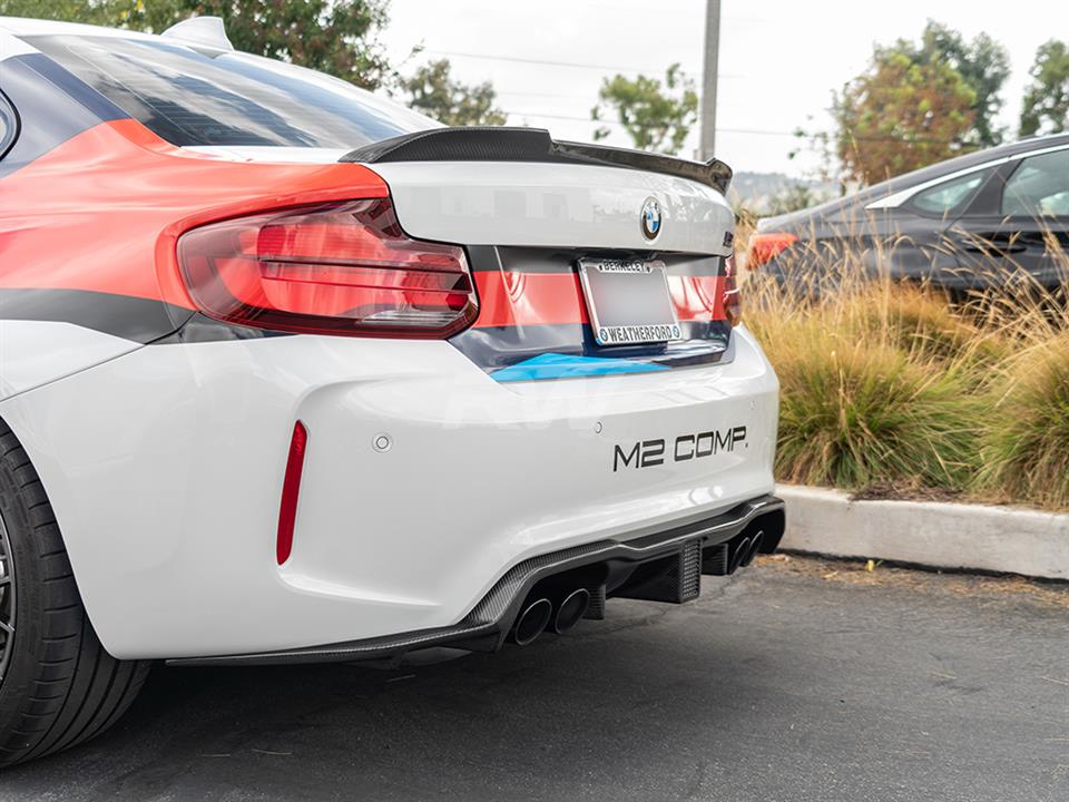 Alternative view of RW Carbon BMW F22 F87 CS Style Carbon Fiber Trunk Spoiler