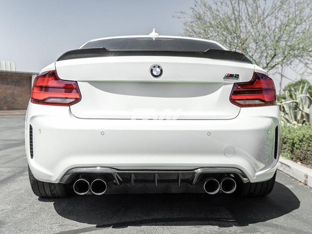 RW Carbon BMW F22 F87 CS Style Carbon Fiber Trunk Spoiler - Image 8