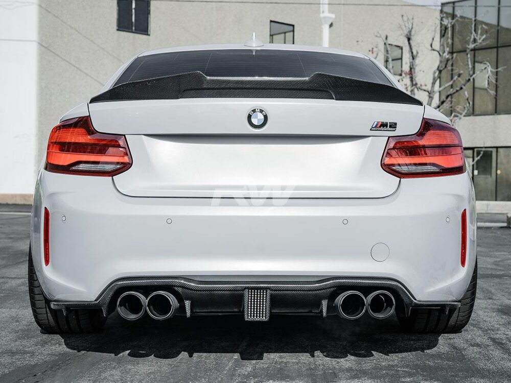 RW Carbon BMW F22/F87 GTX V2 Carbon Fiber Trunk Spoiler - Image 2