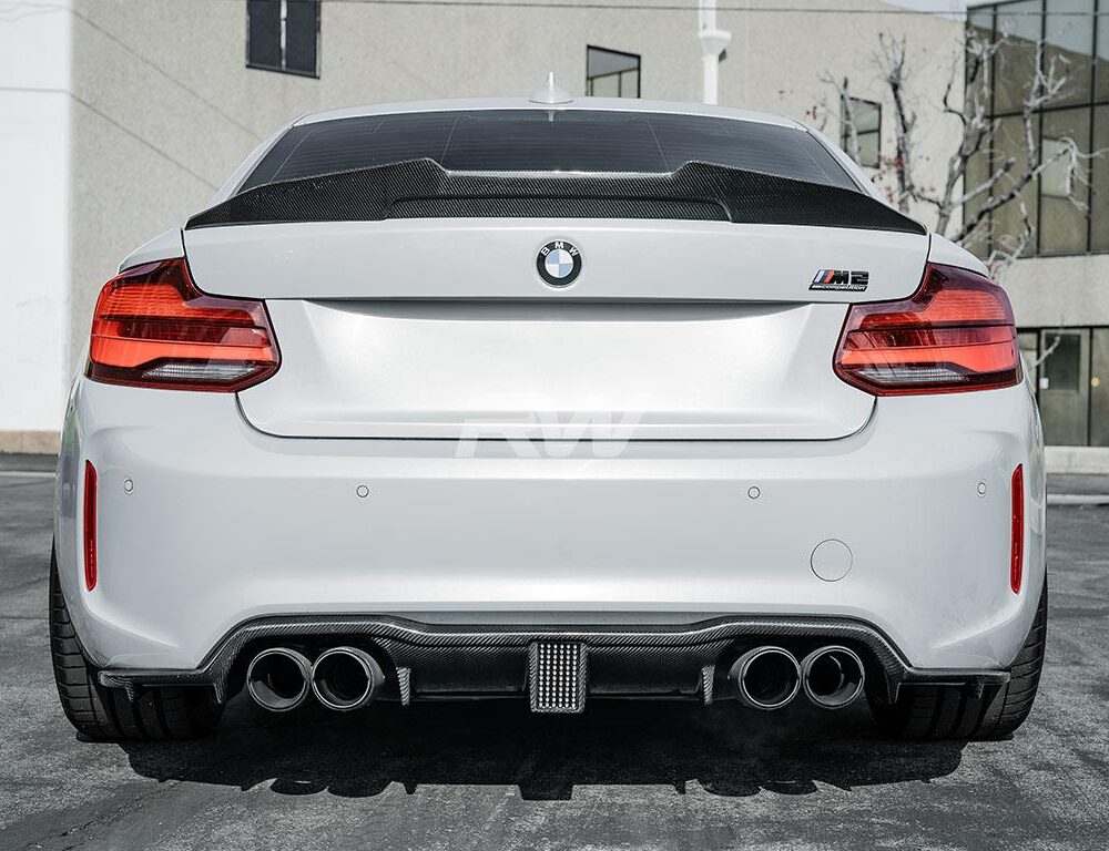 Alternative view of RW Carbon BMW F22/F87 GTX V2 Carbon Fiber Trunk Spoiler