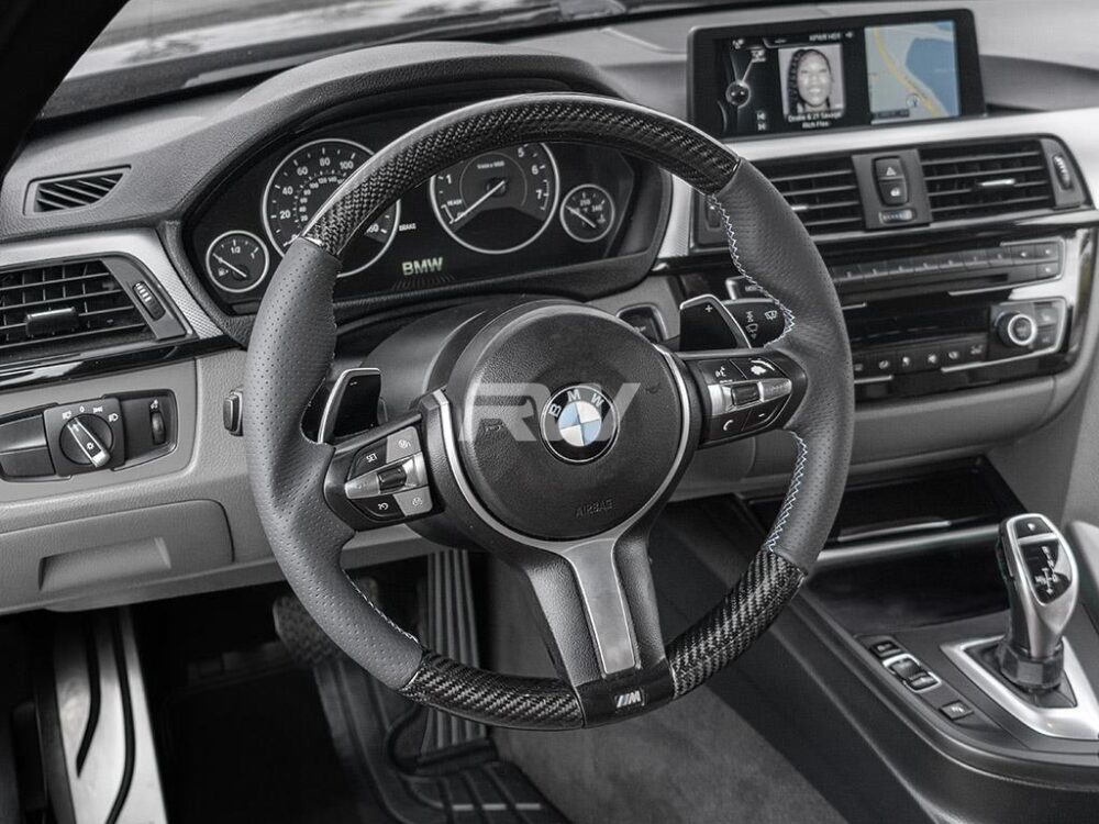 RW Carbon BMW F2X F3X F8X Carbon Fiber Steering Wheel Replacement - Image 4