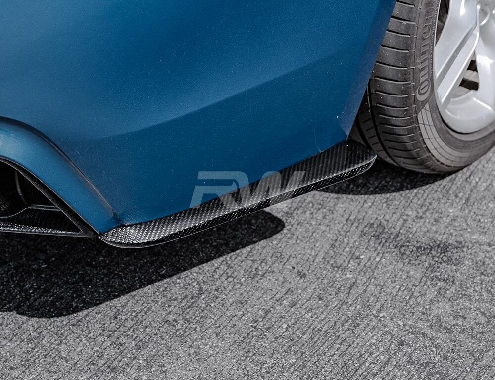 Alternative view of RW Carbon BMW F30 Carbon Fiber Rear Bumper Splitters