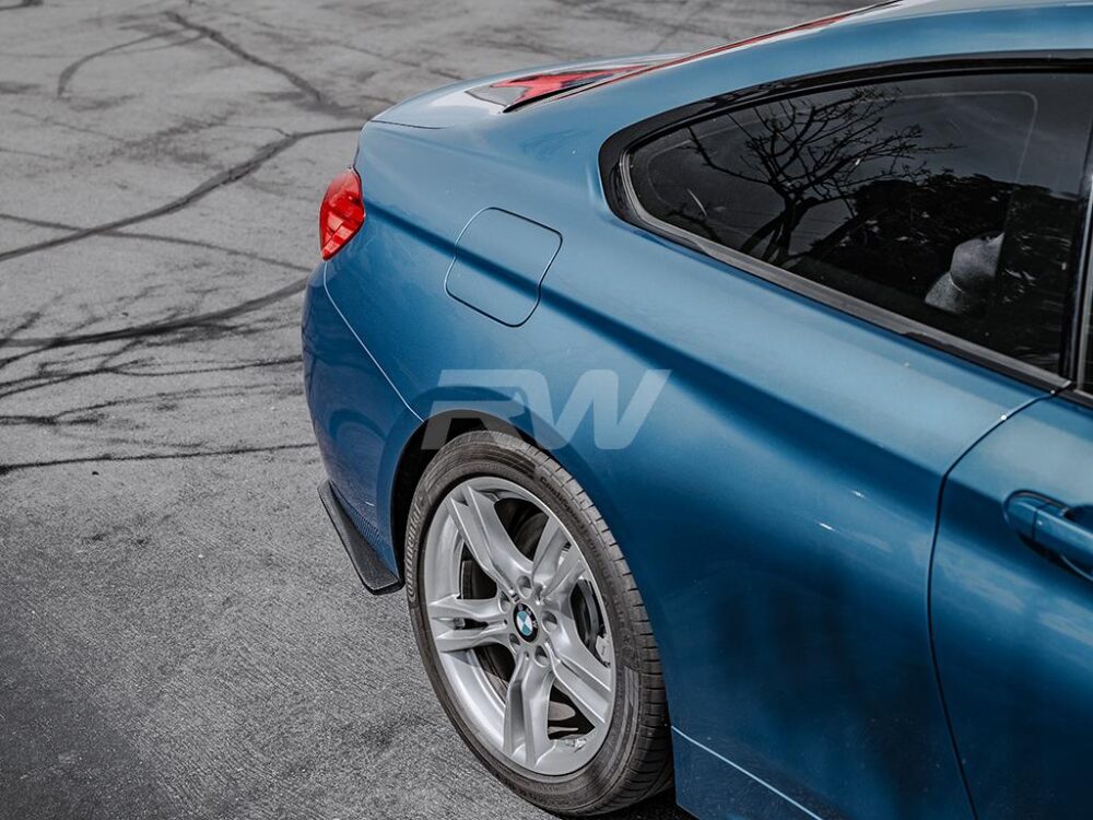 RW Carbon BMW F30 Carbon Fiber Rear Bumper Splitters - Image 4
